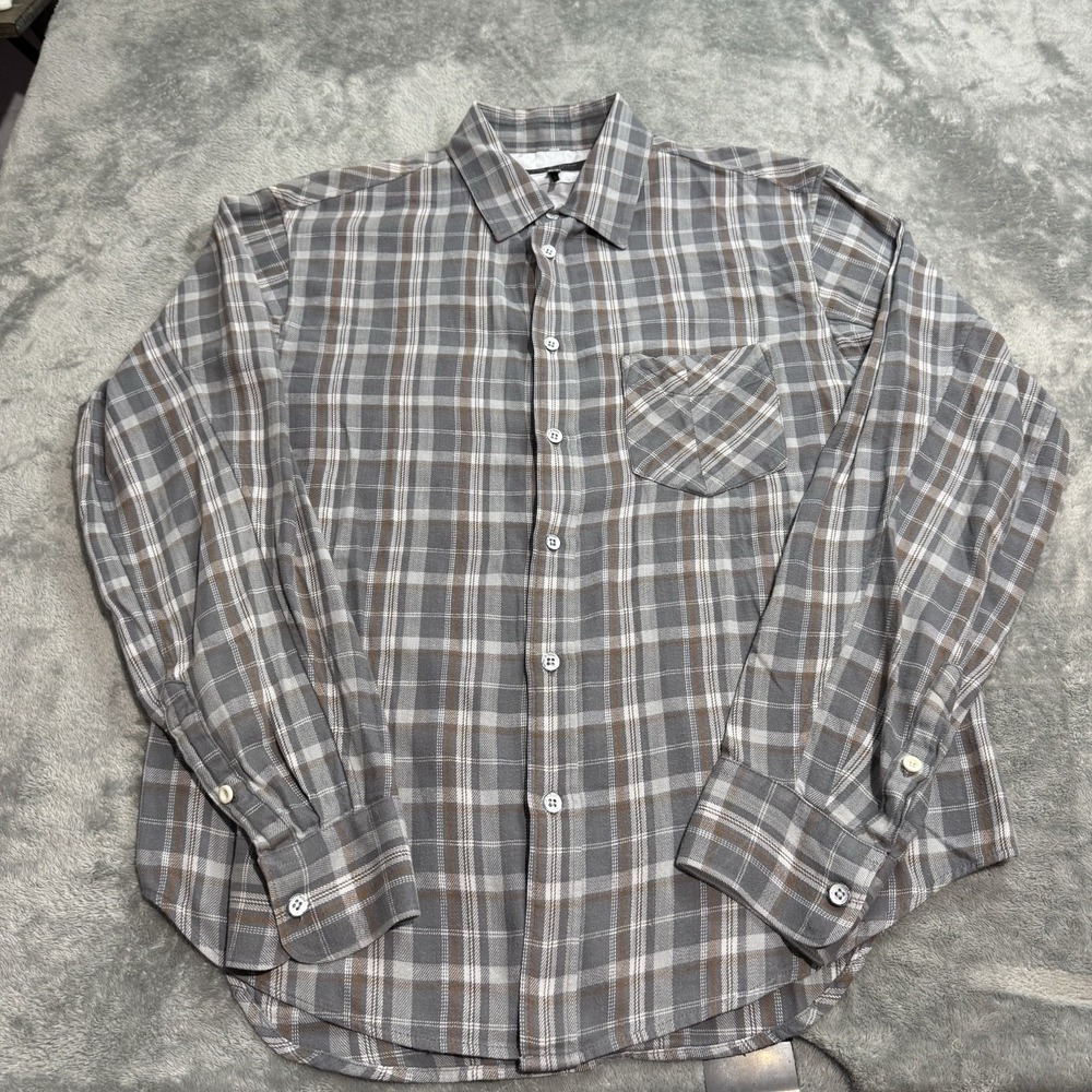 Rag Bone New York Adult Men Medium Shirt Button Up Longsleeve Plaid Flannel